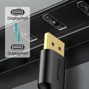QGEEM QG-HD16 1m DP to DP Cable 4K/60Hz HD Video Adapter Cable for HDTV Monitor Projector