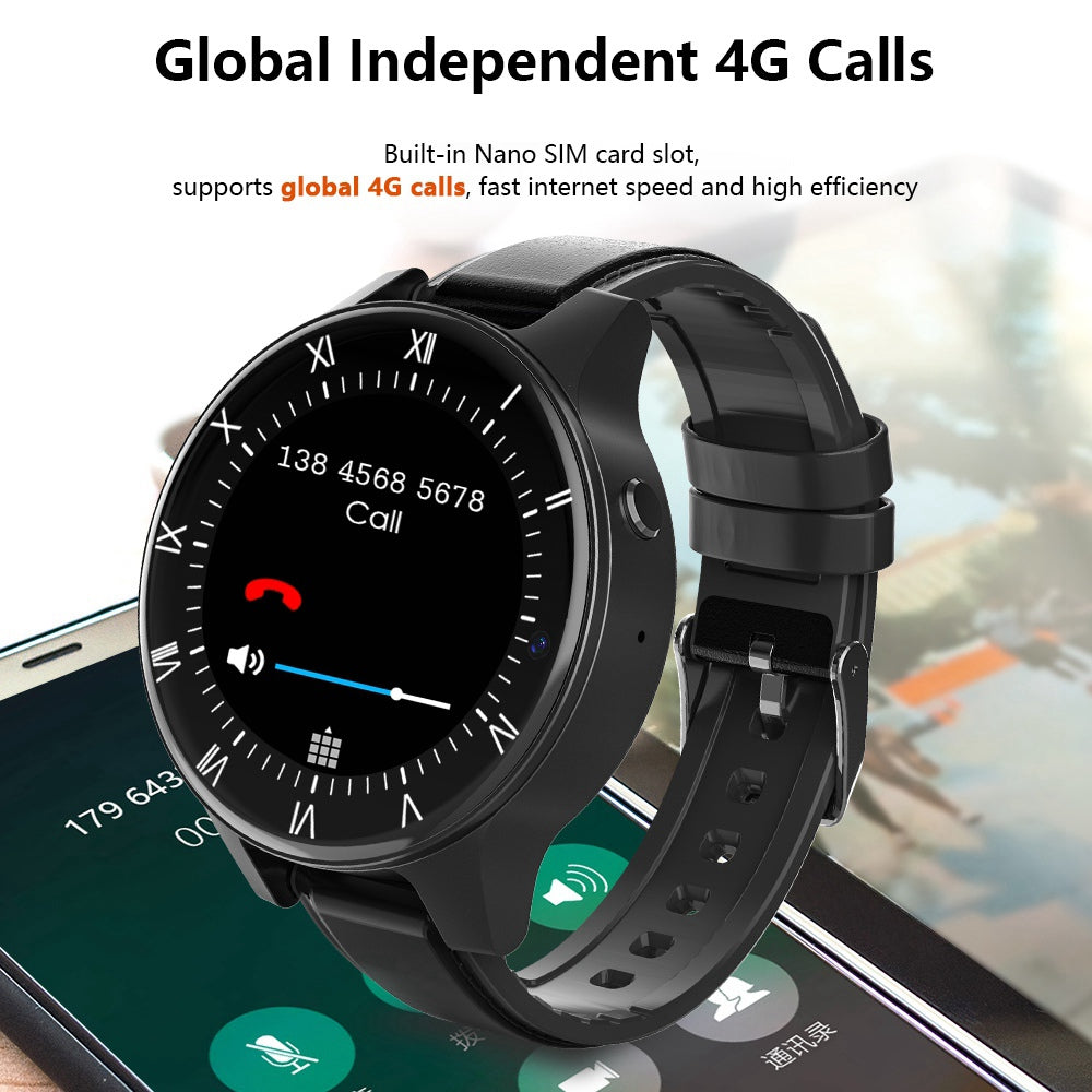 ROGBID Panda 4G Smart Watch 1.69 inch Round Full Touch Screen 3+32G 5ATM Water Resistant Fitness Bracelet with Dual Camera/GPS + Glonass Positions for Journey Workouts