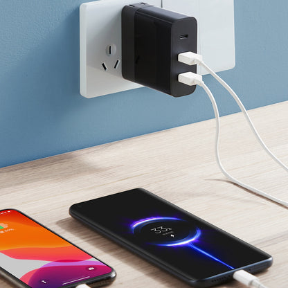 ZMI HA833 65W International Travel Charger 2USB+Type-C Multi-Port Wall Charger Adapter Block Quick Charging Box Brick with US Plug, EU Plug, UK Plug, AU Plug