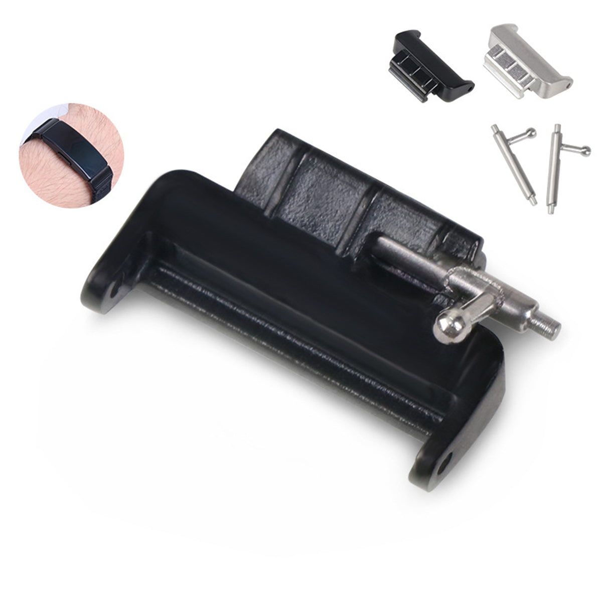 1 Pair 14mm Stainless Steel Watch Strap Band Connector Adapter for Fitbit Inspire/Fitbit Inspire HR