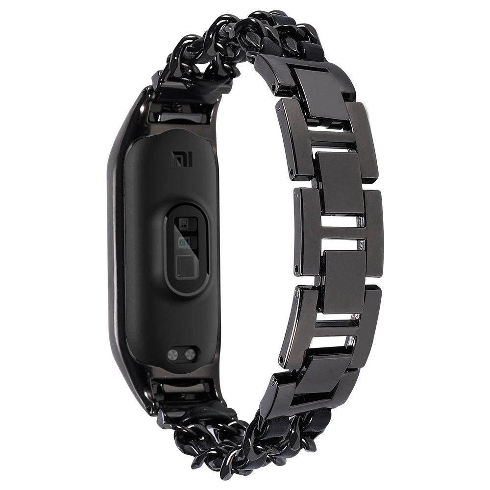 For Xiaomi Mi Band 5/Mi Band 6 Stainless Steel Chain Splicing Watchband Watch Strap