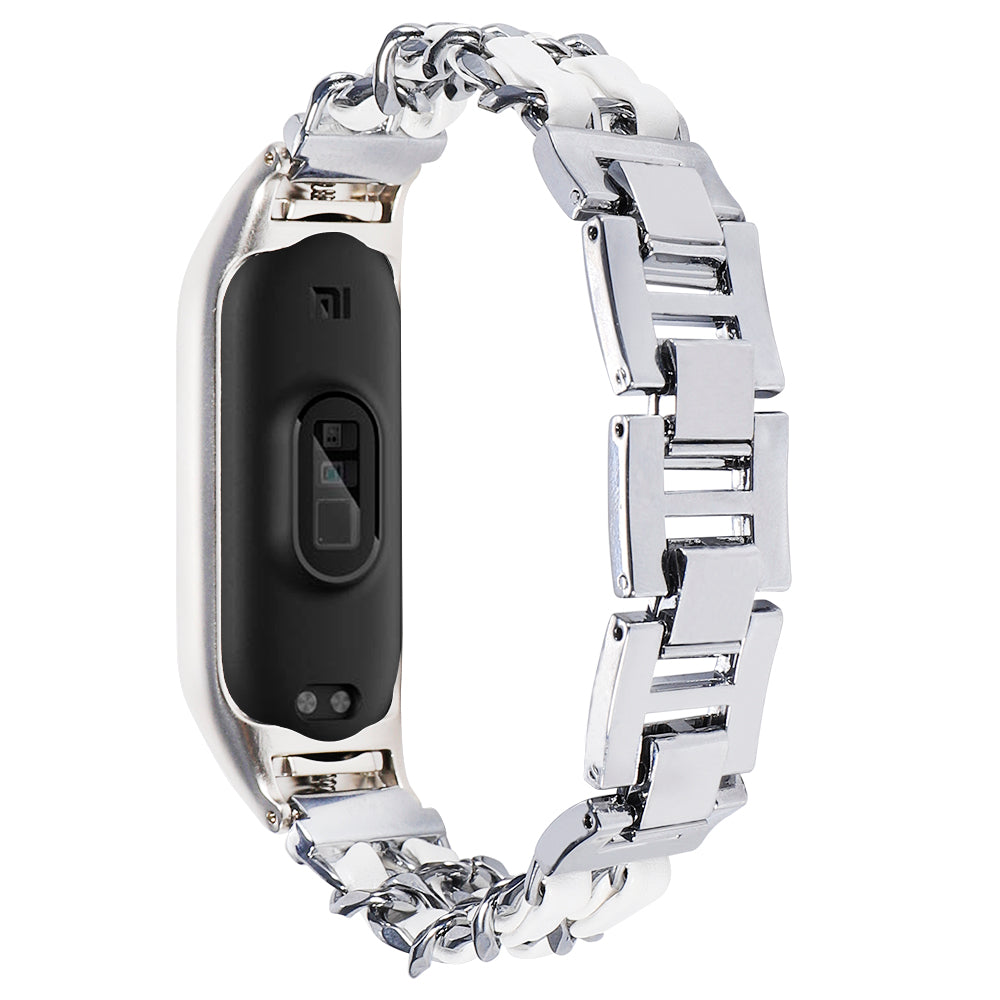 For Xiaomi Mi Band 5/Mi Band 6 Stainless Steel Chain Splicing Watchband Watch Strap