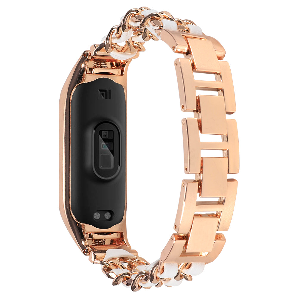 For Xiaomi Mi Band 5/Mi Band 6 Stainless Steel Chain Splicing Watchband Watch Strap