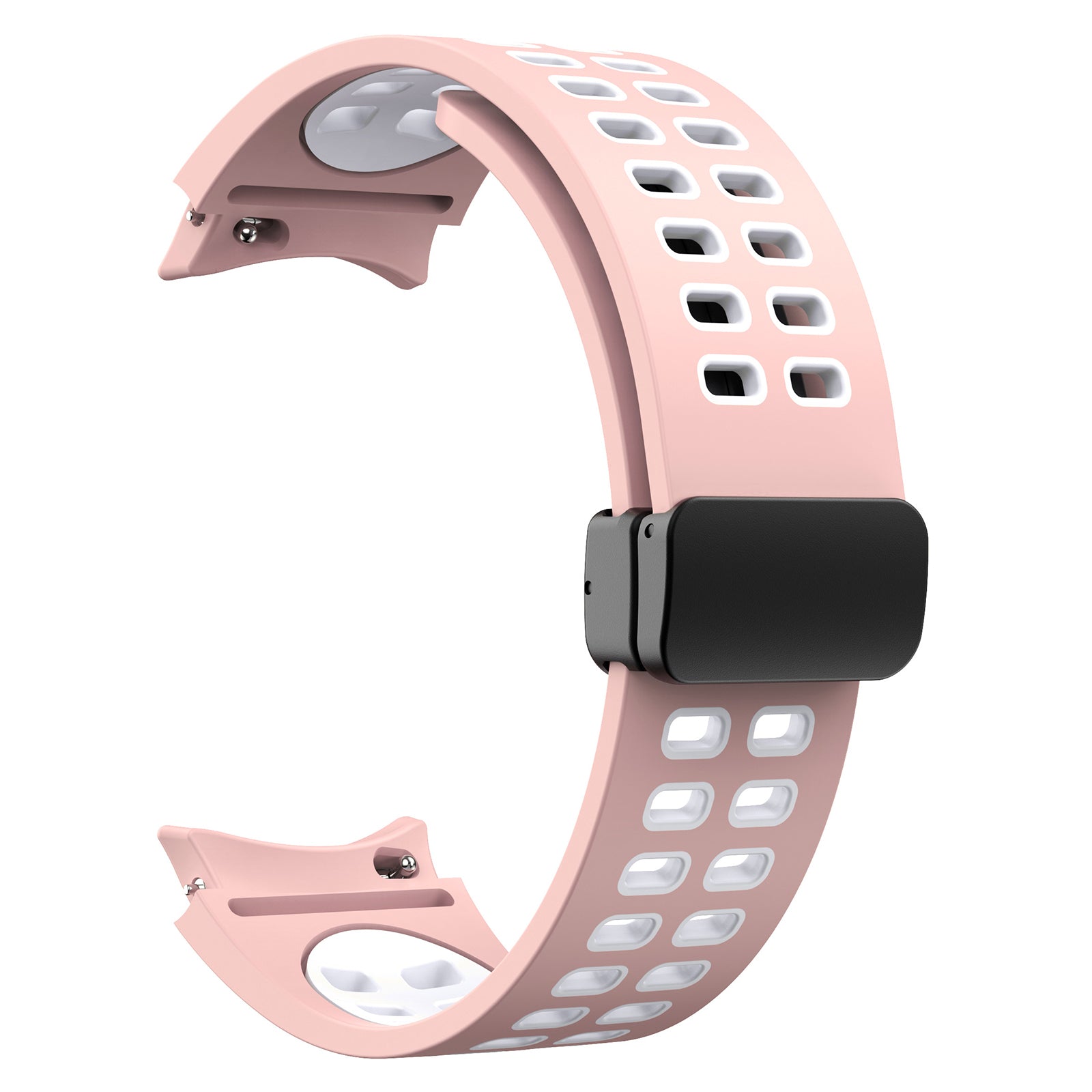 For Samsung Galaxy Watch 4 40mm / 44mm  /  Watch 4 Classic 42mm / 46mm  /  Watch 5 40mm / 44mm  /  Watch 5 Pro 45mm Quick Release Silicone Watch Band Folding Buckle Dual Color Sport Strap