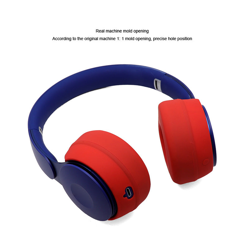 1 Pair Silicone Cushion Protective Cover Ear Pads for Beats Solo Pro Bluetooth Headphone
