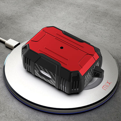 Hard PC + Soft TPU Full Protective Skin Shell Earbud Case with Keychain for Apple AirPods Pro