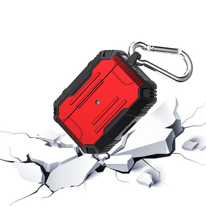 Hard PC + Soft TPU Full Protective Skin Shell Earbud Case with Keychain for Apple AirPods Pro