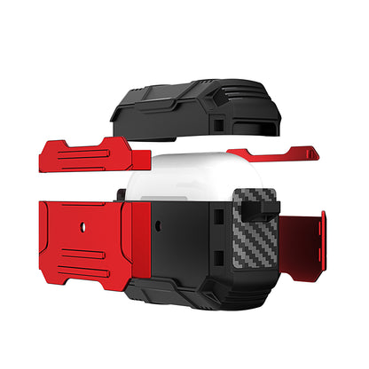 Hard PC + Soft TPU Full Protective Skin Shell Earbud Case with Keychain for Apple AirPods Pro