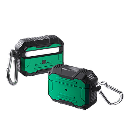 Hard PC + Soft TPU Full Protective Skin Shell Earbud Case with Keychain for Apple AirPods Pro