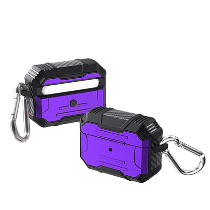 Hard PC + Soft TPU Full Protective Skin Shell Earbud Case with Keychain for Apple AirPods Pro