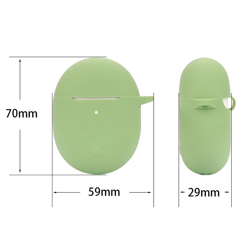 Dust-proof Earphone Silicone Case for Redmi Buds 4, Bluetooth Earbuds Charging Box Anti-scratch Cover with Hanging Buckle