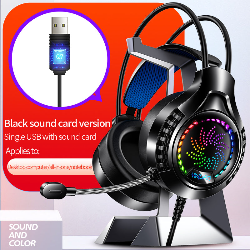 YINDAIO Q7 Deep Bass DTS 7.1 Surrounded Sound Colorful Light Wired Gaming Headphone with Microphone