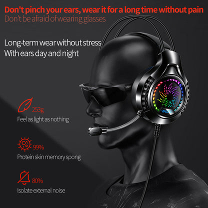YINDAIO Q7 Deep Bass DTS 7.1 Surrounded Sound Colorful Light Wired Gaming Headphone with Microphone
