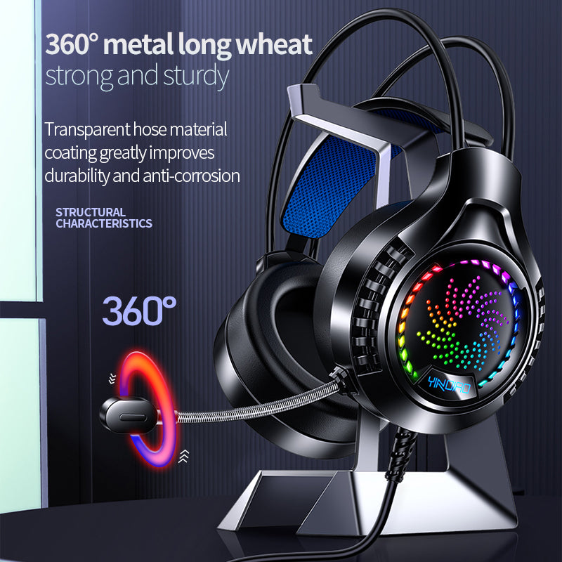 YINDAIO Q7 Deep Bass DTS 7.1 Surrounded Sound Colorful Light Wired Gaming Headphone with Microphone