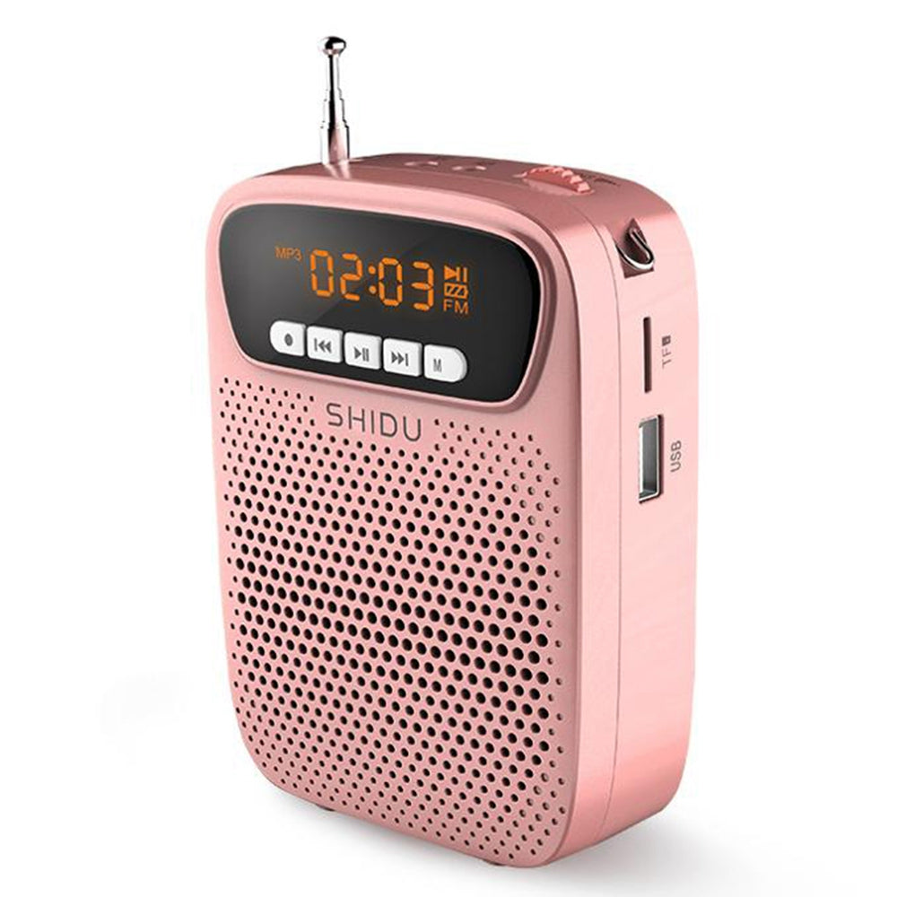 SHIDU S278 15W Portable Voice Amplifier Wired Microphone FM Radio AUX Audio Recording Bluetooth Speaker for Teachers Instructor