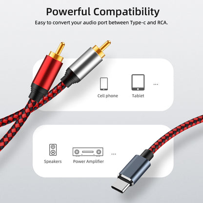 0.5m USB Type-C to 2 RCA Male Audio Cable for Mobile Phone Tablet Connection to Speaker/Amplifier