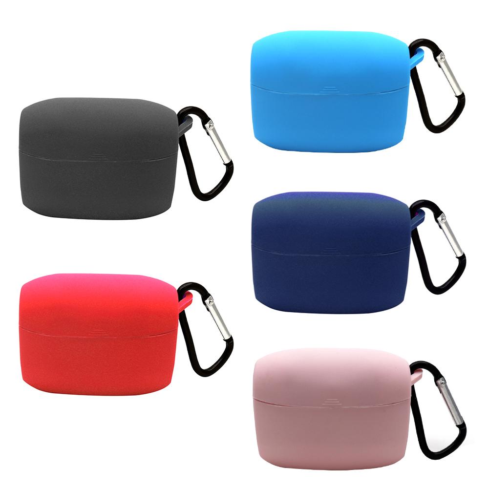 Durable Silicone Protective Case with Carabiner for Jabra Elite 65t / Elite Active 65t Bluetooth Earphones