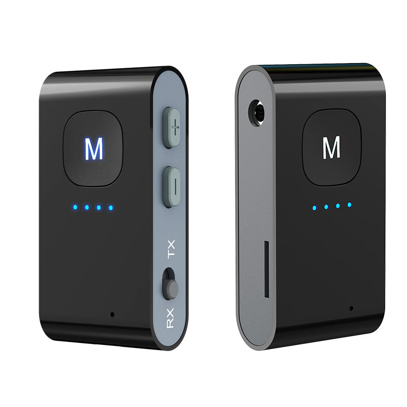 BR02 Bluetooth 5.0 Receiver Transmitter AUX TF Card Audio Adapter with Battery Indicator