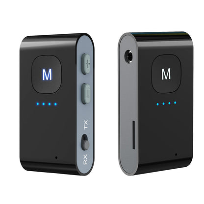 BR02 Bluetooth 5.0 Receiver Transmitter AUX TF Card Audio Adapter with Battery Indicator