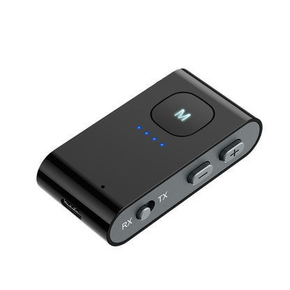 BR02 Bluetooth 5.0 Receiver Transmitter AUX TF Card Audio Adapter with Battery Indicator
