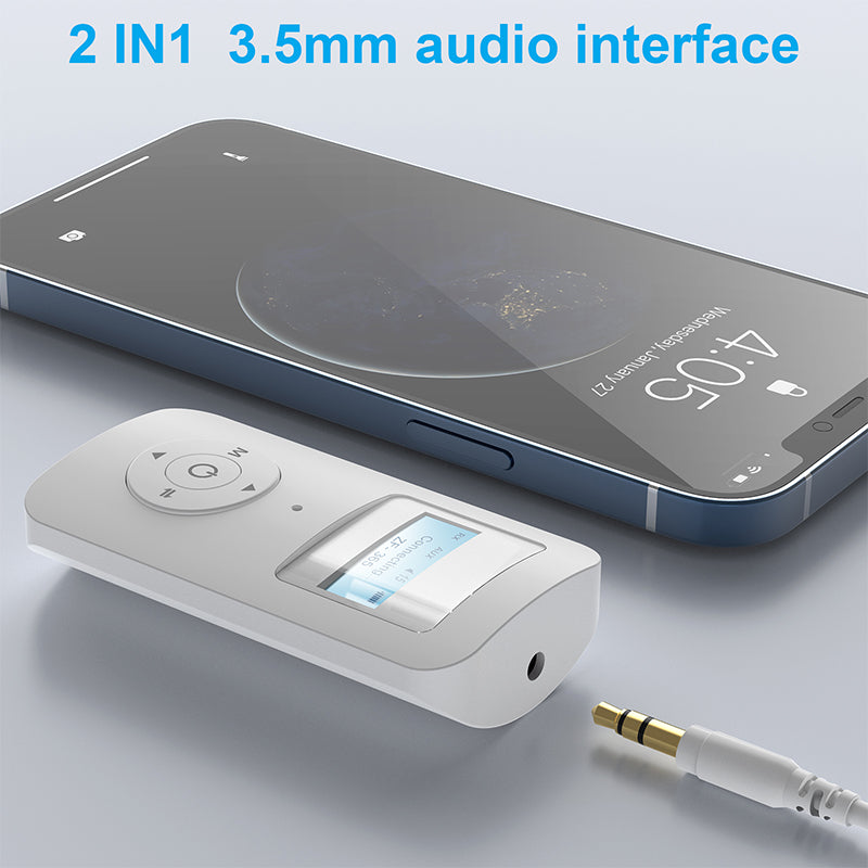 ZF365 2 in 1 Bluetooth 5.0 Wireless Receiver Transmitter 3.5mm HiFi AUX Audio Adapter