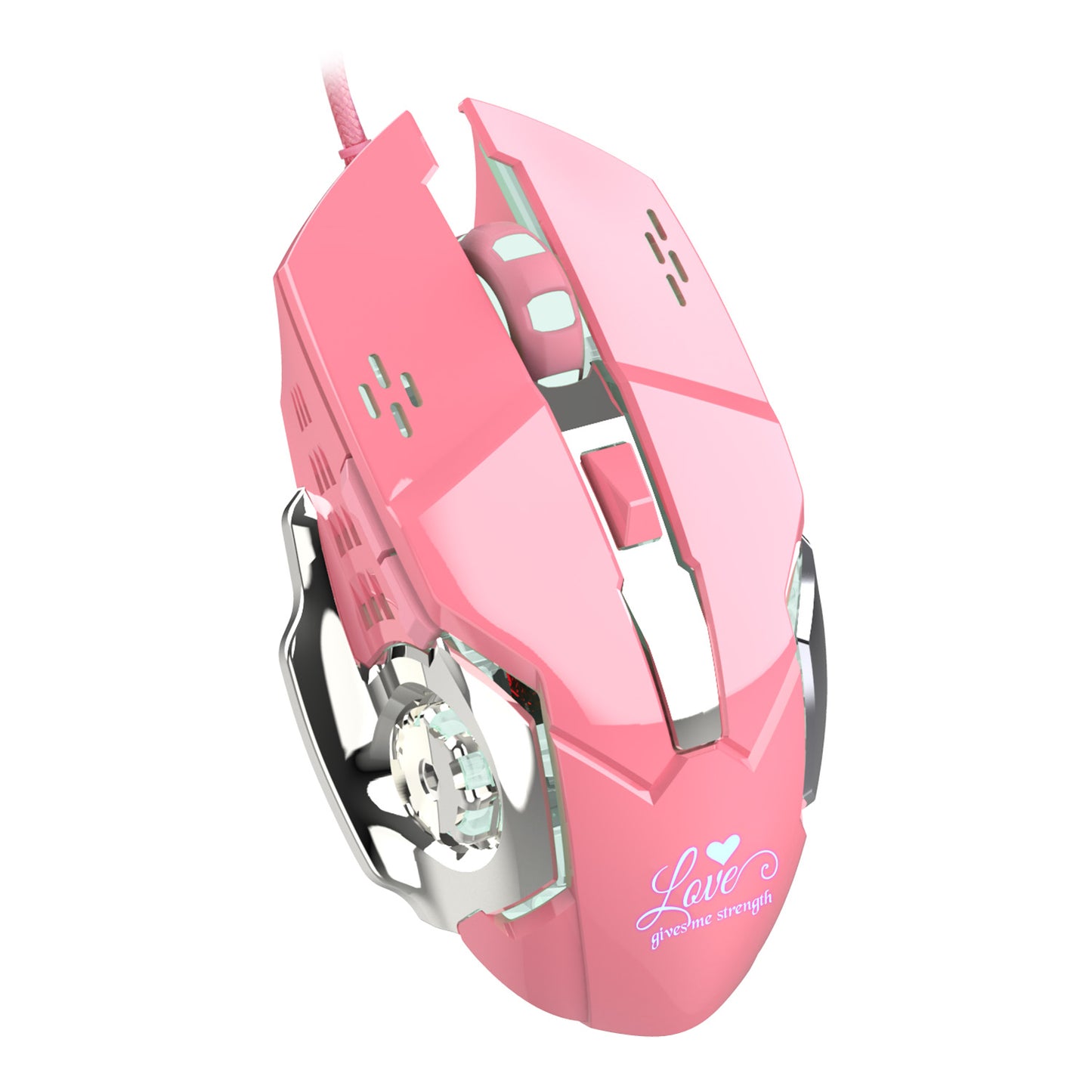 HXSJ Pink Game Playing 3200dpi White Light Mouse