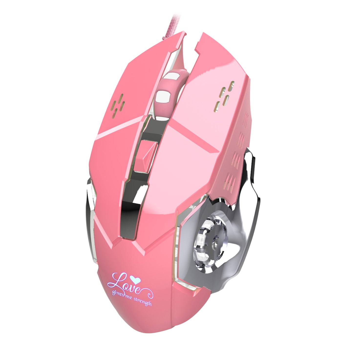 HXSJ Pink Game Playing 3200dpi White Light Mouse