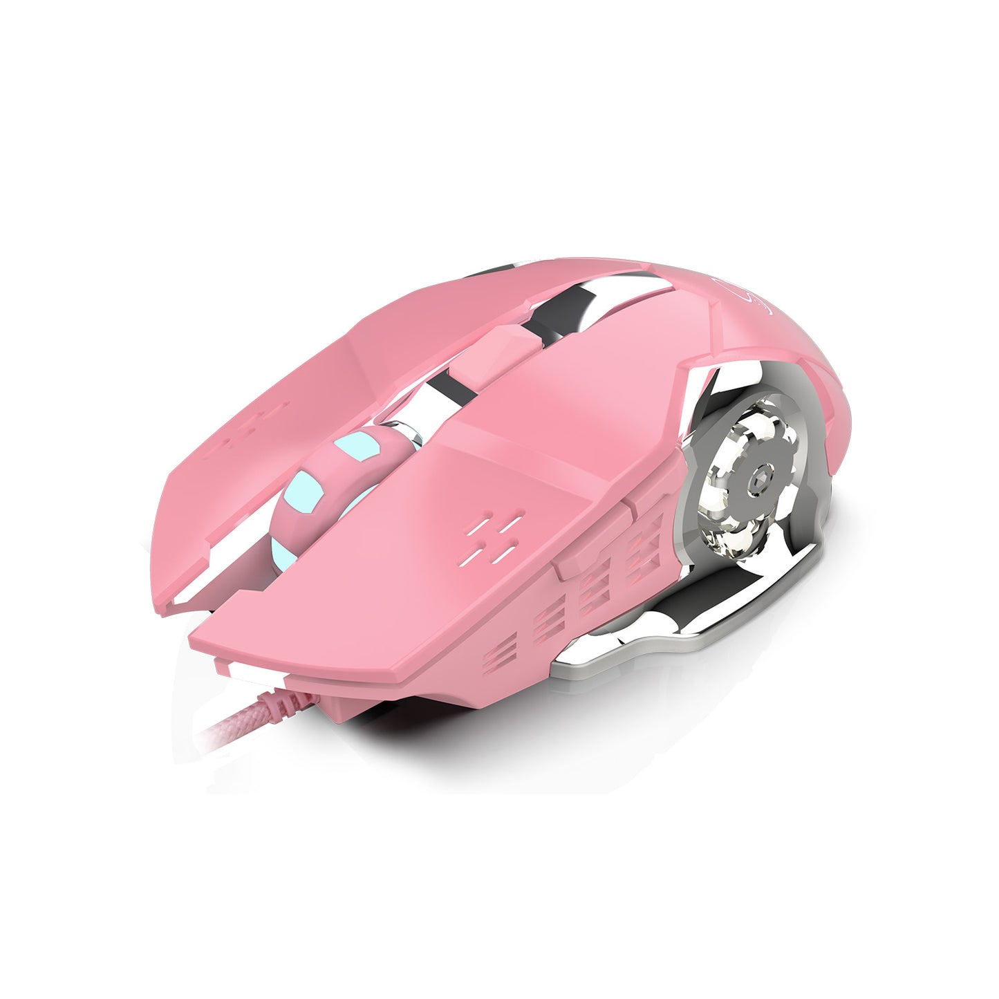 HXSJ Pink Game Playing 3200dpi White Light Mouse