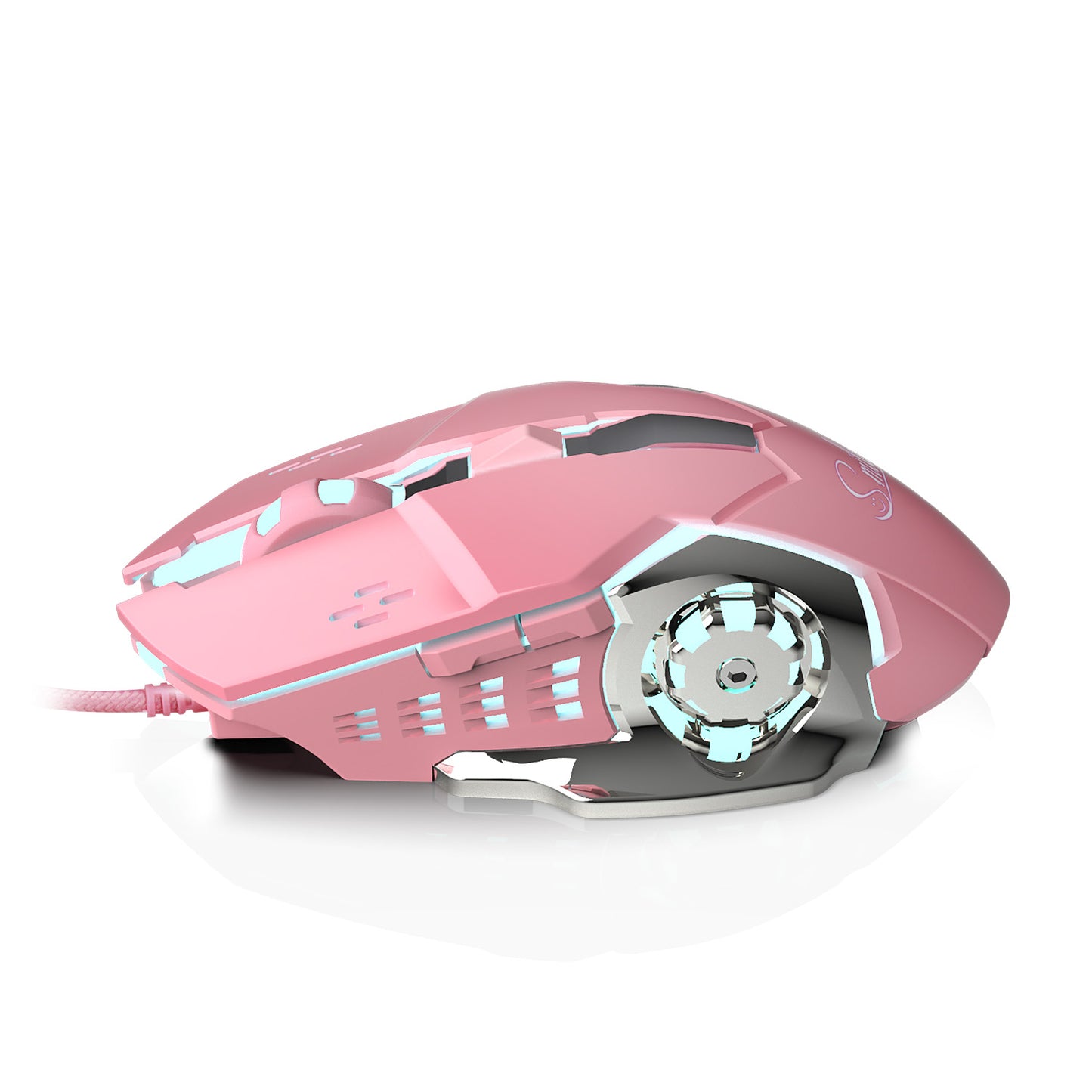 HXSJ Pink Game Playing 3200dpi White Light Mouse