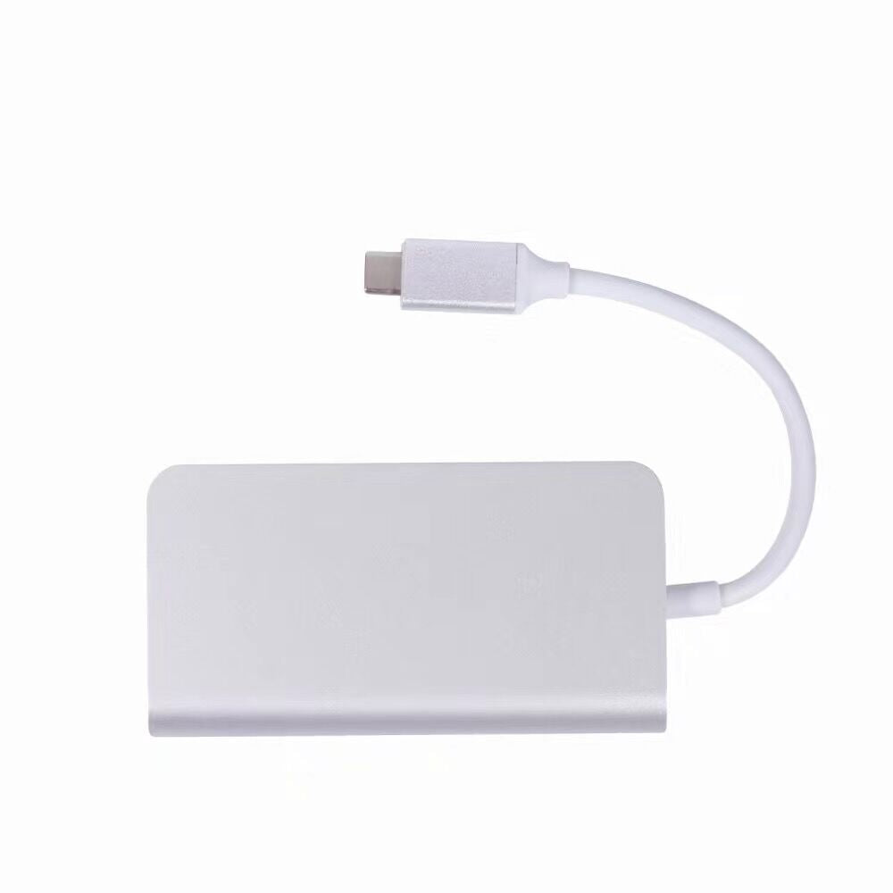 CY UC-089 6-in-1 USB-C Type-C to RJ45 + USB3.0*2 Ports Hub + TF/SD Card Reader + Type-C Charger Multiport Adapter