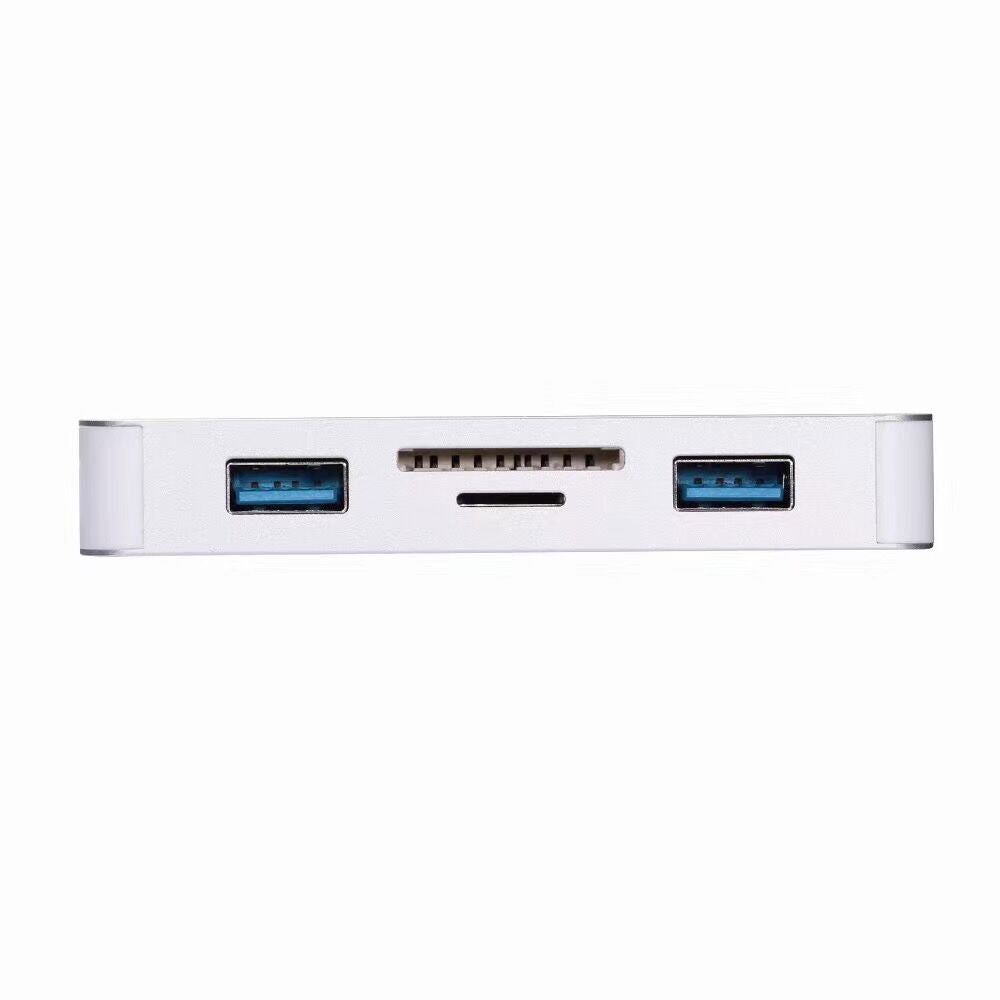 CY UC-089 6-in-1 USB-C Type-C to RJ45 + USB3.0*2 Ports Hub + TF/SD Card Reader + Type-C Charger Multiport Adapter