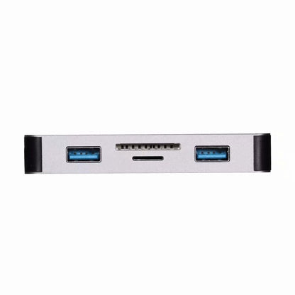 CY UC-089 6-in-1 USB-C Type-C to RJ45 + USB3.0*2 Ports Hub + TF/SD Card Reader + Type-C Charger Multiport Adapter