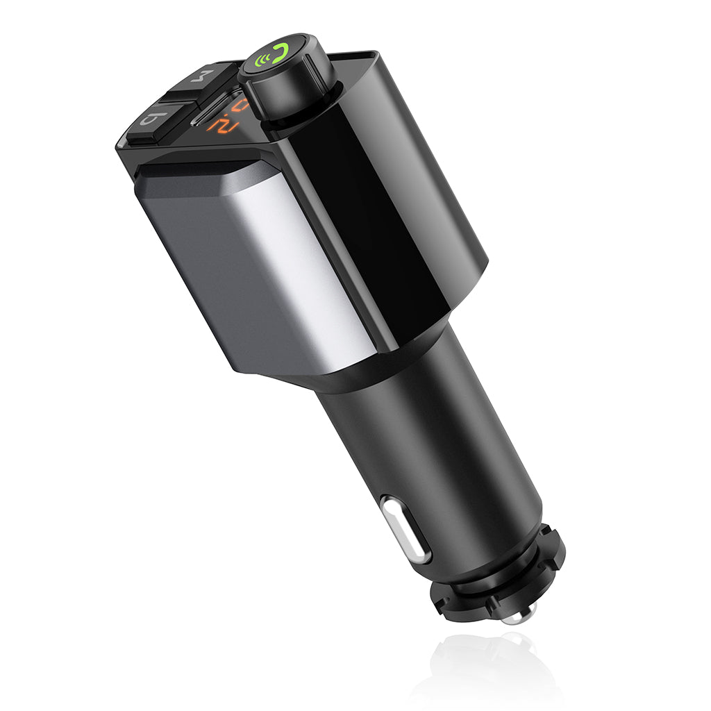 Wireless Bluetooth Hands Free Car Kit MP3 Player FM Transmitter Dual USB+Type-C PD Fast Car Charger