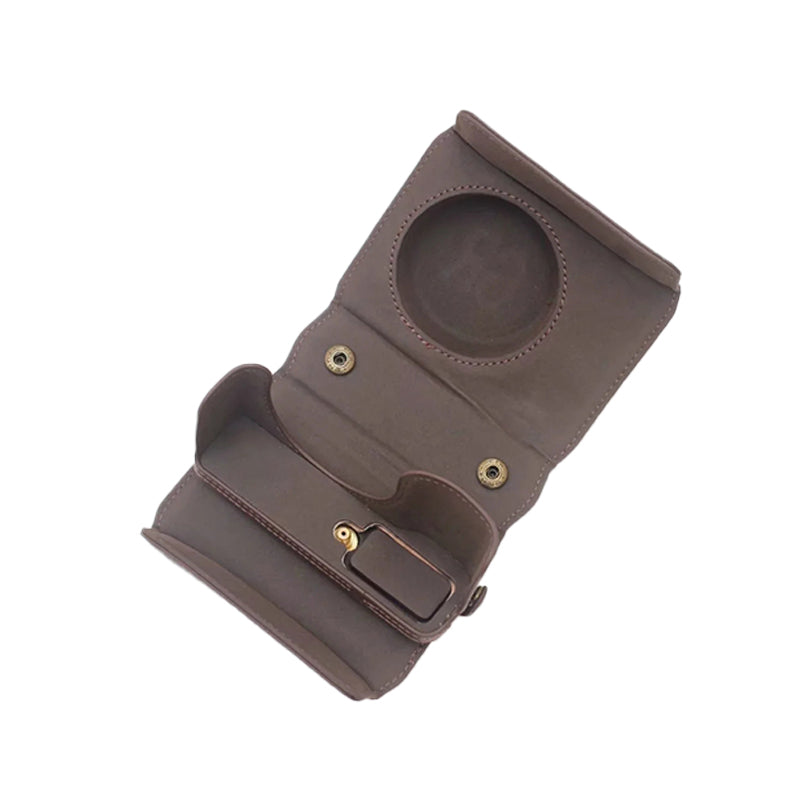Detachable Battery Opening Design PU Leather Camera Bag Protective Cover with Hand Strap for Ricoh GR III