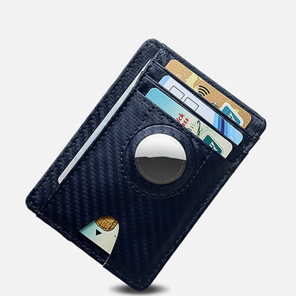 Carbon Fiber Texture Minimalist Wallet Card Holder 2 in 1 Portable Slim Case for AirTag