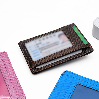 Carbon Fiber Texture Minimalist Wallet Card Holder 2 in 1 Portable Slim Case for AirTag