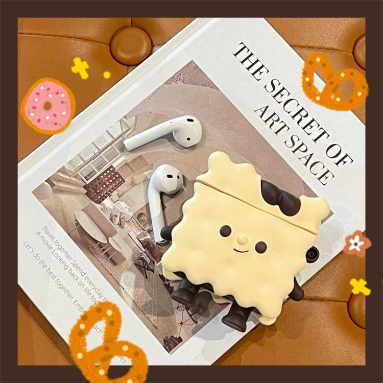 For Apple AirPods Pro/1/2/3/with Charging Case (2016)/with Wireless Charging Case (2019)/with Charging Case (2019) Earphone Box Cover Yellow Biscuits Earbuds Case