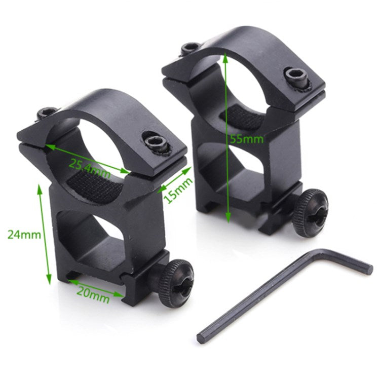 1 Pair Scope Rings Set 25.4mm Scope Mount for 11mm Dovetail Low Profile W-DZ02 Hunter Riflescope Ring