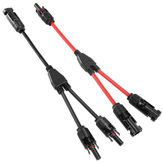 1 Pair Solar Connector Y Branch Parallel Cable Plug 2 to 1 Adapter MMF+FFM for Solar Panel