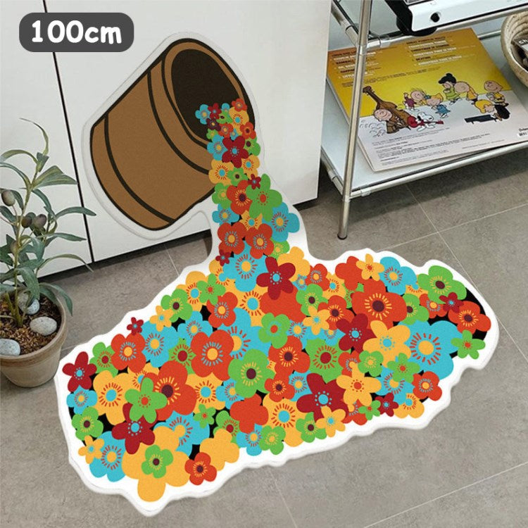 Wall Mounted Fun Floor Mat Living Room Rug Absorbent Bathtub Mat Non-Slip Water Absorbent Carpet