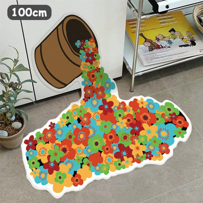 Wall Mounted Fun Floor Mat Living Room Rug Absorbent Bathtub Mat Non-Slip Water Absorbent Carpet