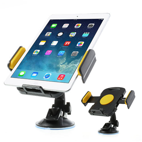 Yellow Universal 360 Degree Rotating Sucker Car Tablet Holder 7-11 inch Tablet Bracket