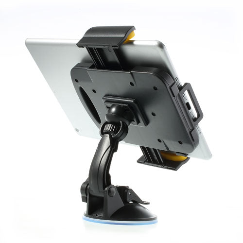 Yellow Universal 360 Degree Rotating Sucker Car Tablet Holder 7-11 inch Tablet Bracket