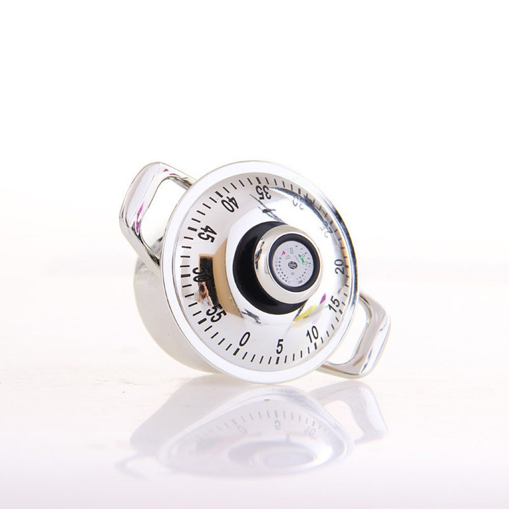 Stainless Steel Kitchen 60 Minutes Timer Clock Teapot Clockwork Cooking