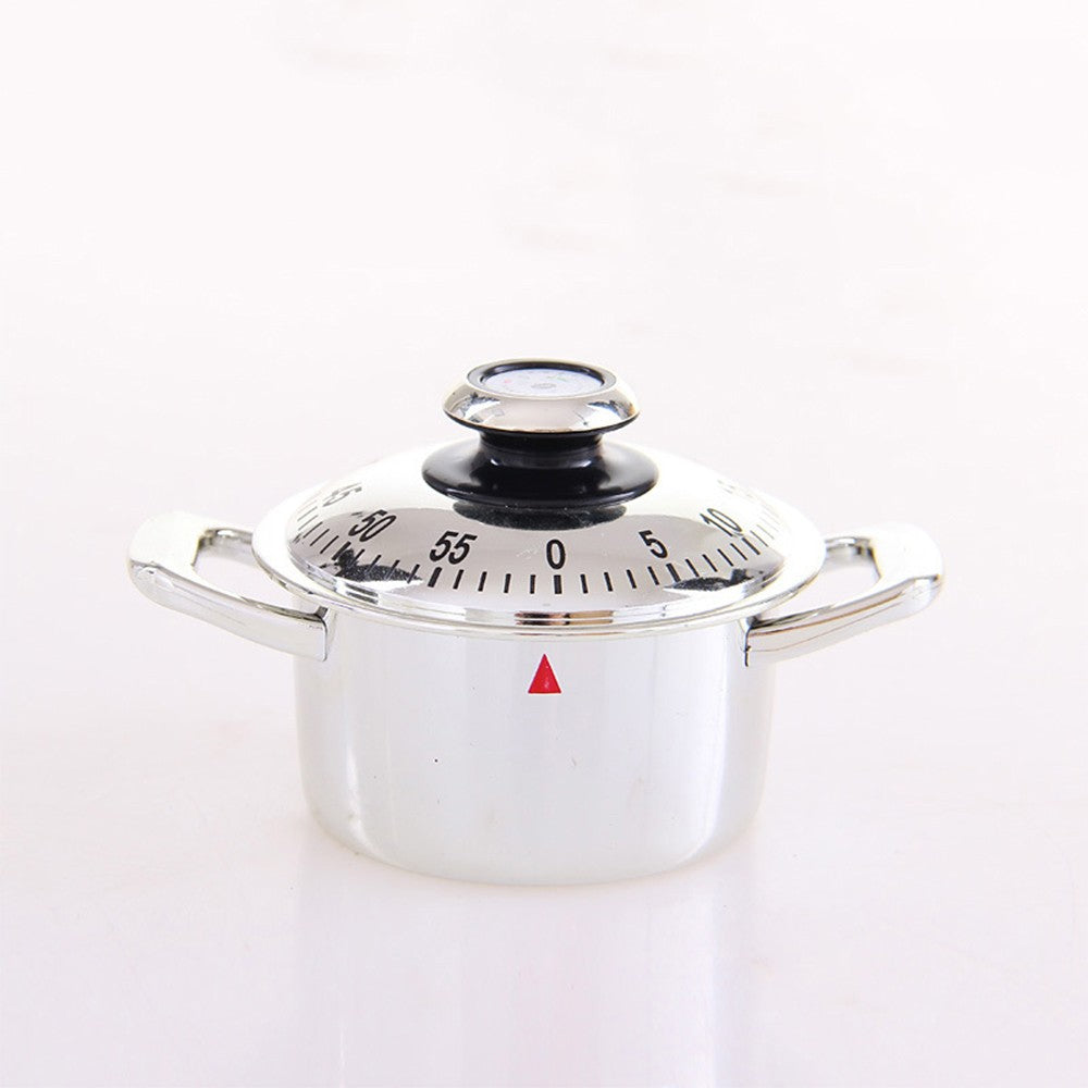 Stainless Steel Kitchen 60 Minutes Timer Clock Teapot Clockwork Cooking