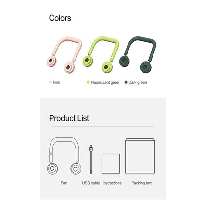 Neck Fan Portable Bladeless Personal Fan Turbo Driven Hanging Cooling Neck Fan Rechargeable 3 Mini Handheld Air Cooler