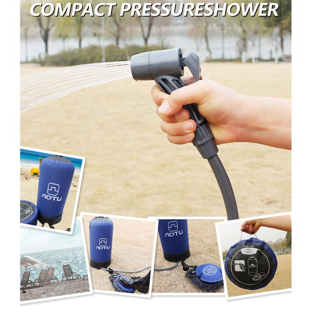 AOTU 11L Lightweight PVC Pressure Shower Inflatable Shower for Outdoor Camping Bathing