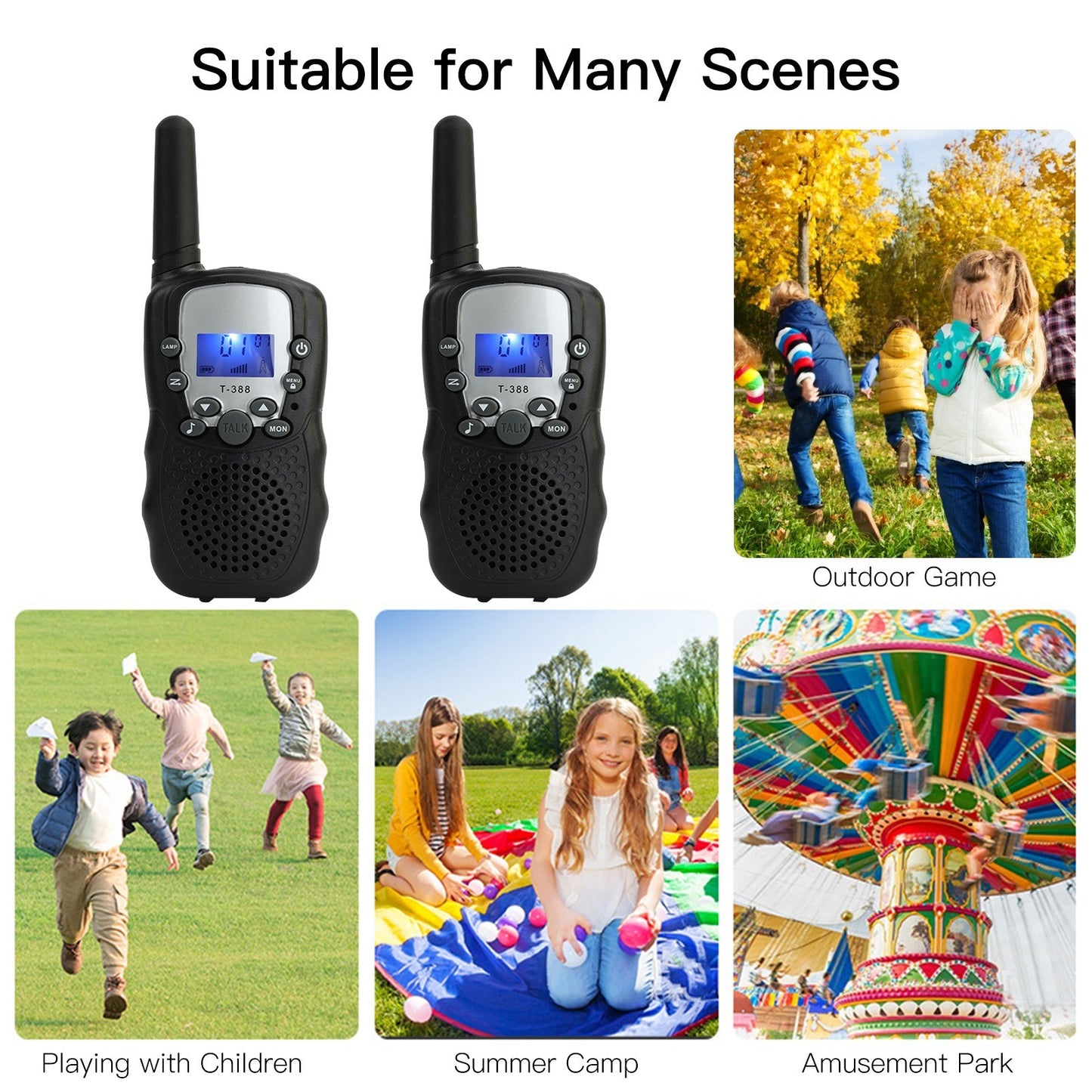 1 Pair Portable Handheld Walkie Talkie Long Distance Walkie Talkie 2 Way Radios for Kids Indoor Outdoor Activity