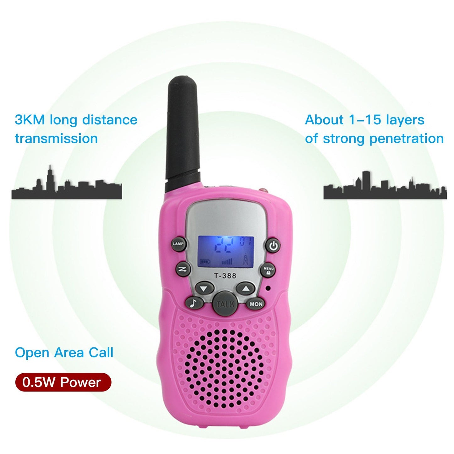 1 Pair Portable Handheld Walkie Talkie Long Distance Walkie Talkie 2 Way Radios for Kids Indoor Outdoor Activity