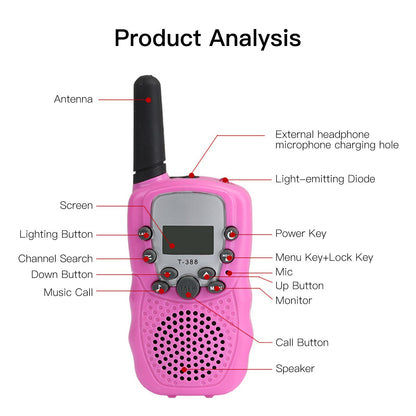 1 Pair Portable Handheld Walkie Talkie Long Distance Walkie Talkie 2 Way Radios for Kids Indoor Outdoor Activity